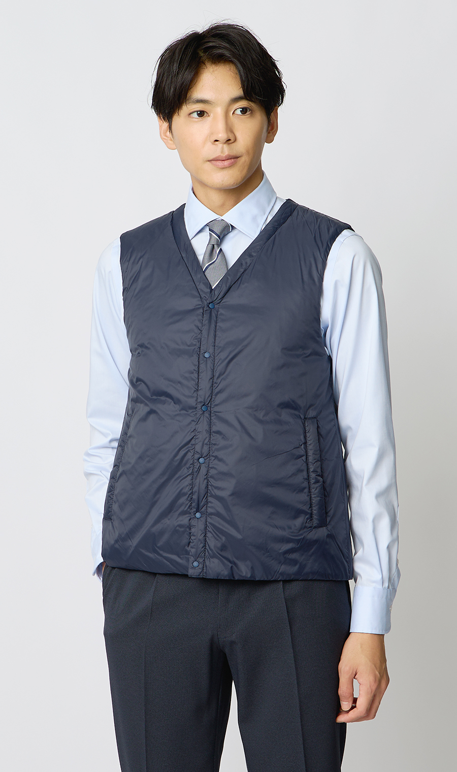 ステンカラーコート【THERMO ARENA】【＃すごコート】【3WAY】 ネイビー S