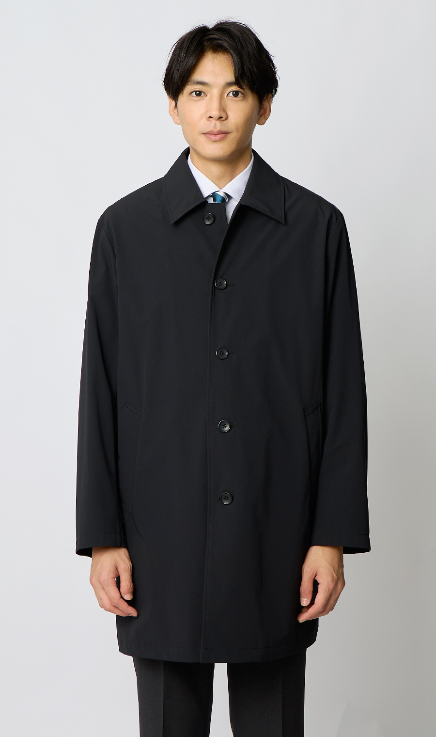 ステンカラーコート【THERMO ARENA】【＃すごコート】【3WAY】 ブラック S