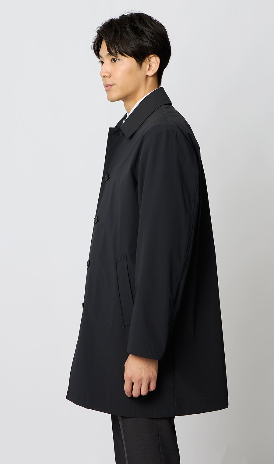 ステンカラーコート【THERMO ARENA】【＃すごコート】【3WAY】 ブラック S