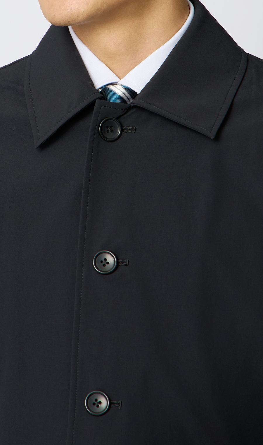 ステンカラーコート【THERMO ARENA】【＃すごコート】【3WAY】 ブラック S