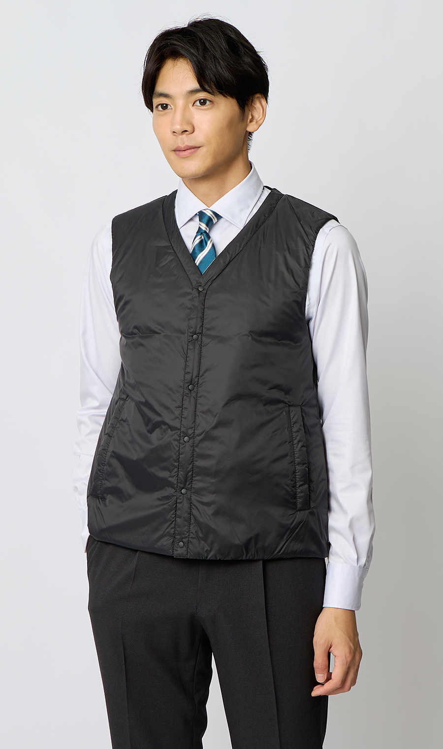 ステンカラーコート【THERMO ARENA】【＃すごコート】【3WAY】 ブラック S