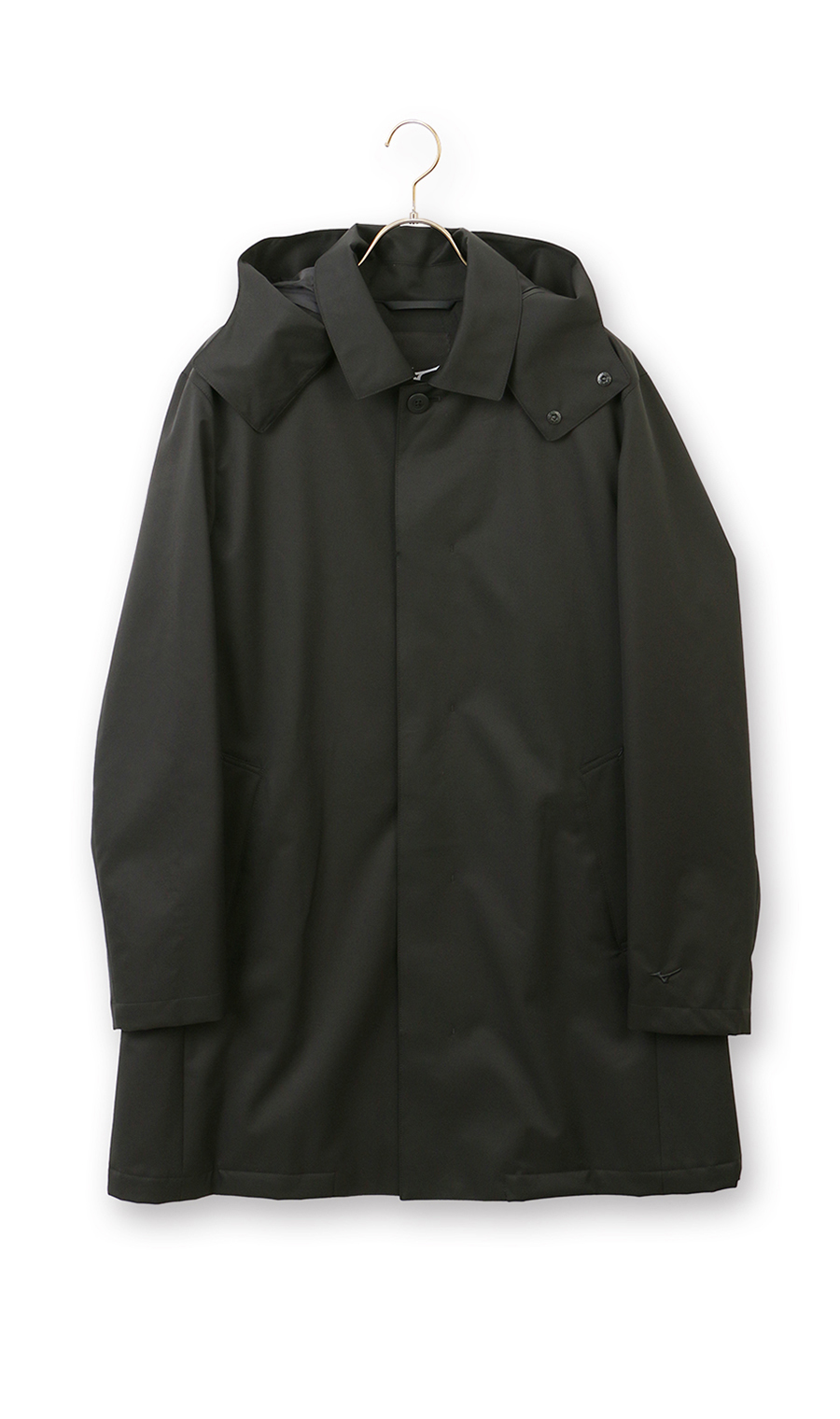 フード付きステンカラーコート【BREATH THERMO】 ブラック S