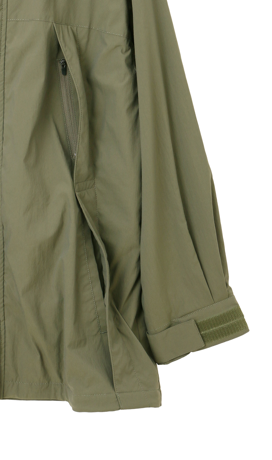 インサレーションフーデットハーフコート カーキ S