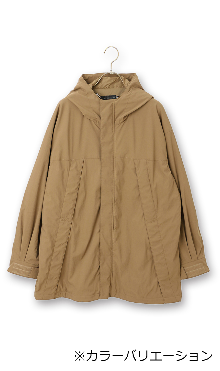 インサレーションフーデットハーフコート カーキ S