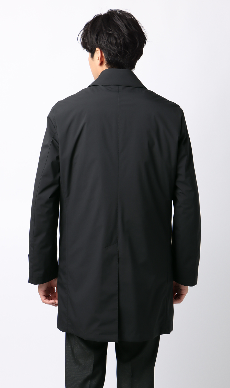 ダウンライナー付きステンカラーコート【軽量】 ブラック S