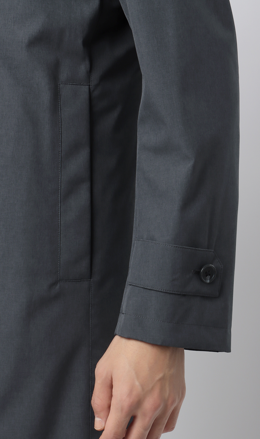 ダウンライナー付きステンカラーコート【軽量】 グレー S