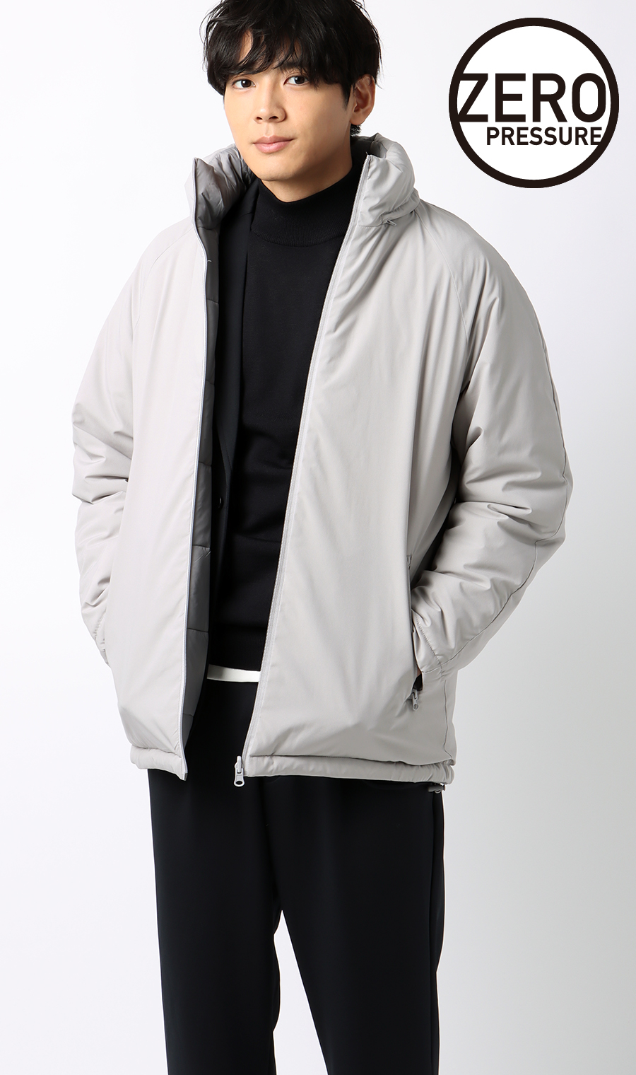 ゼロプレッシャーコート【リバーシブル】 ライトグレー SS