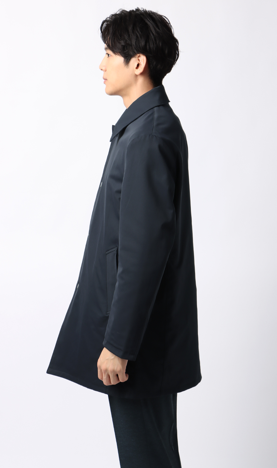 リバーシブルステンカラーコート ネイビー M