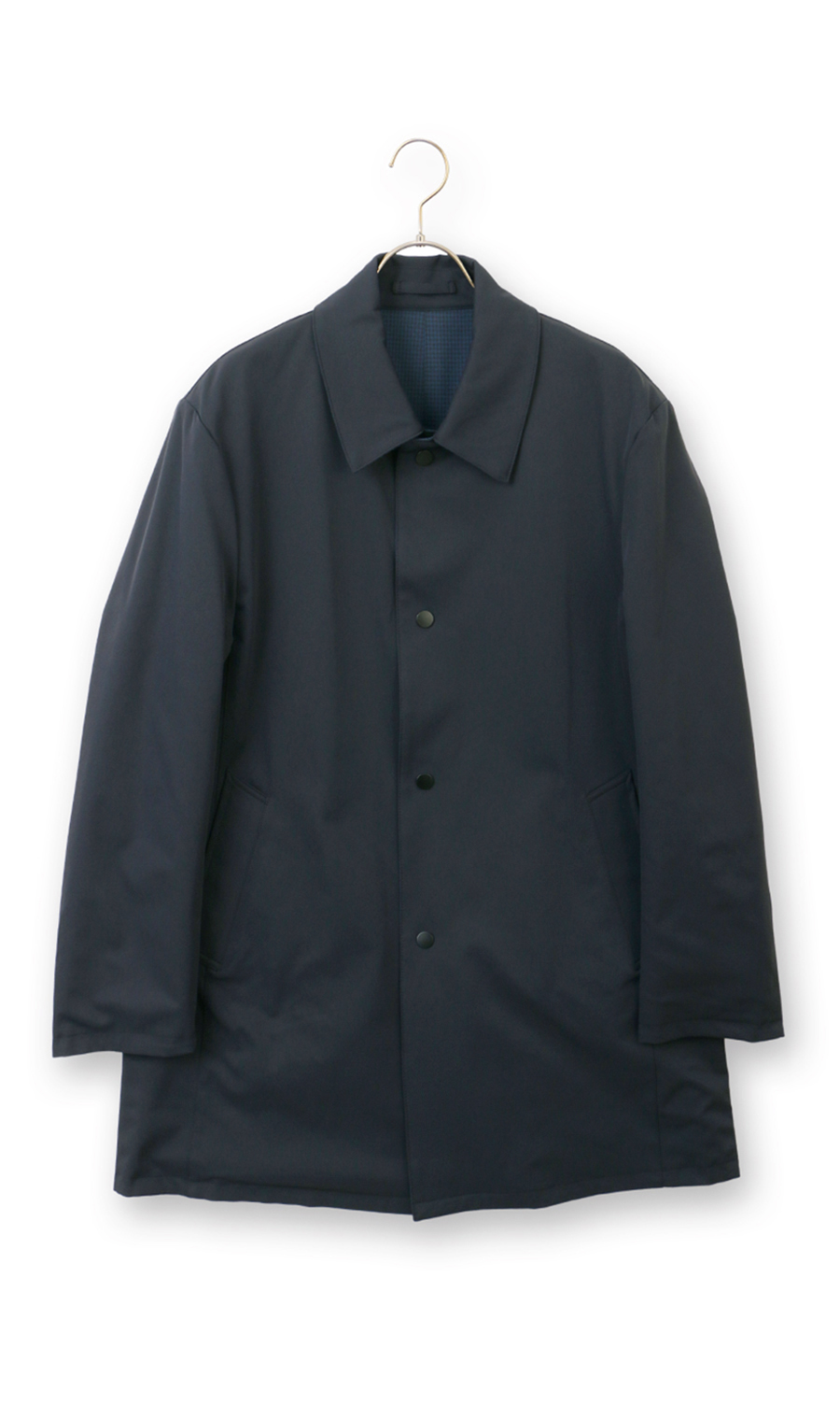 リバーシブルステンカラーコート ネイビー M