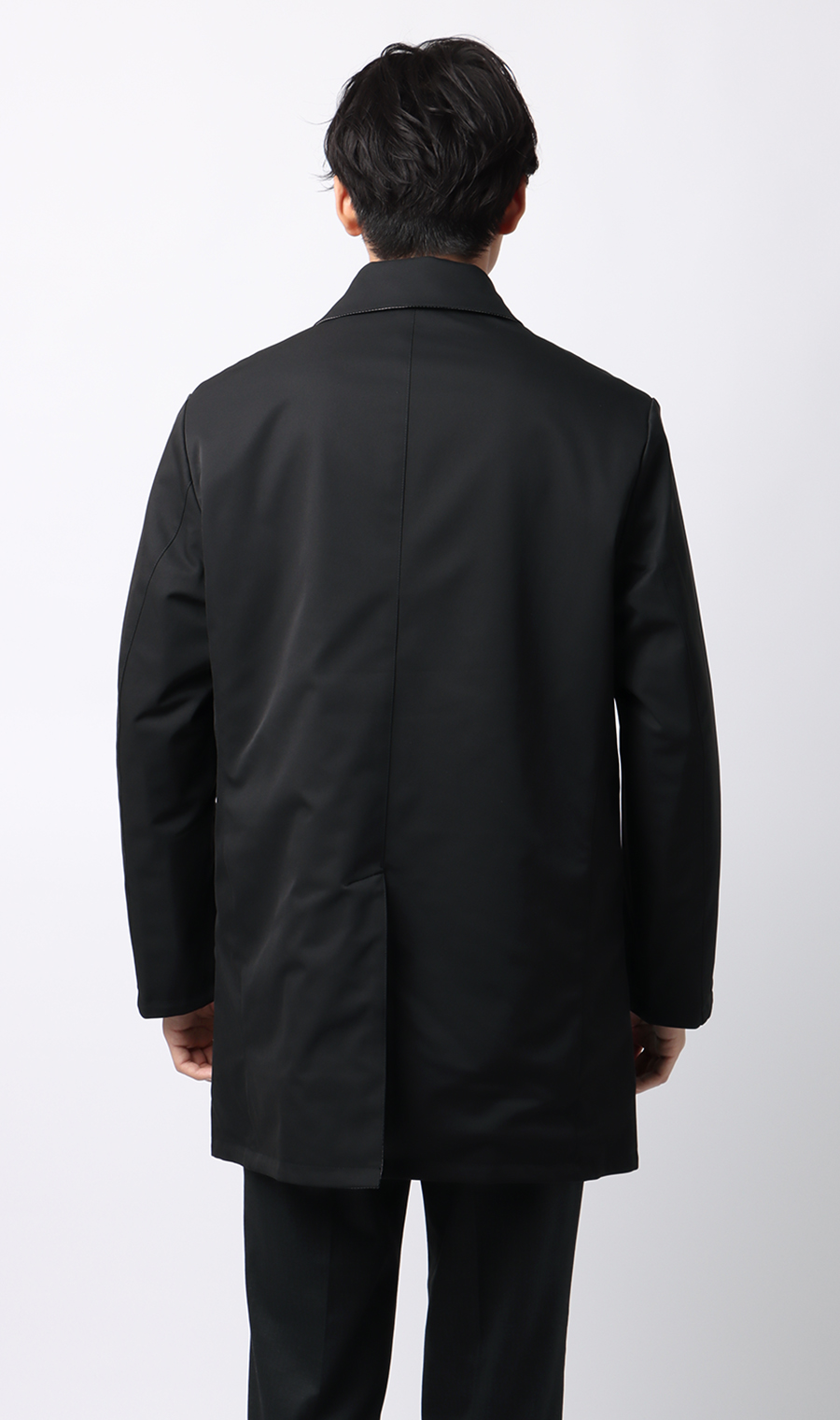 リバーシブルステンカラーコート ブラック L