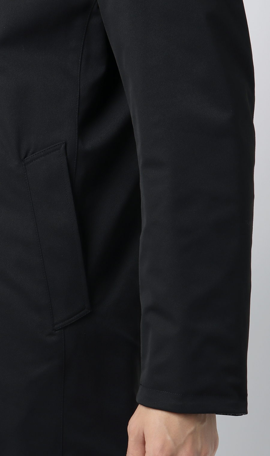 リバーシブルステンカラーコート ブラック L