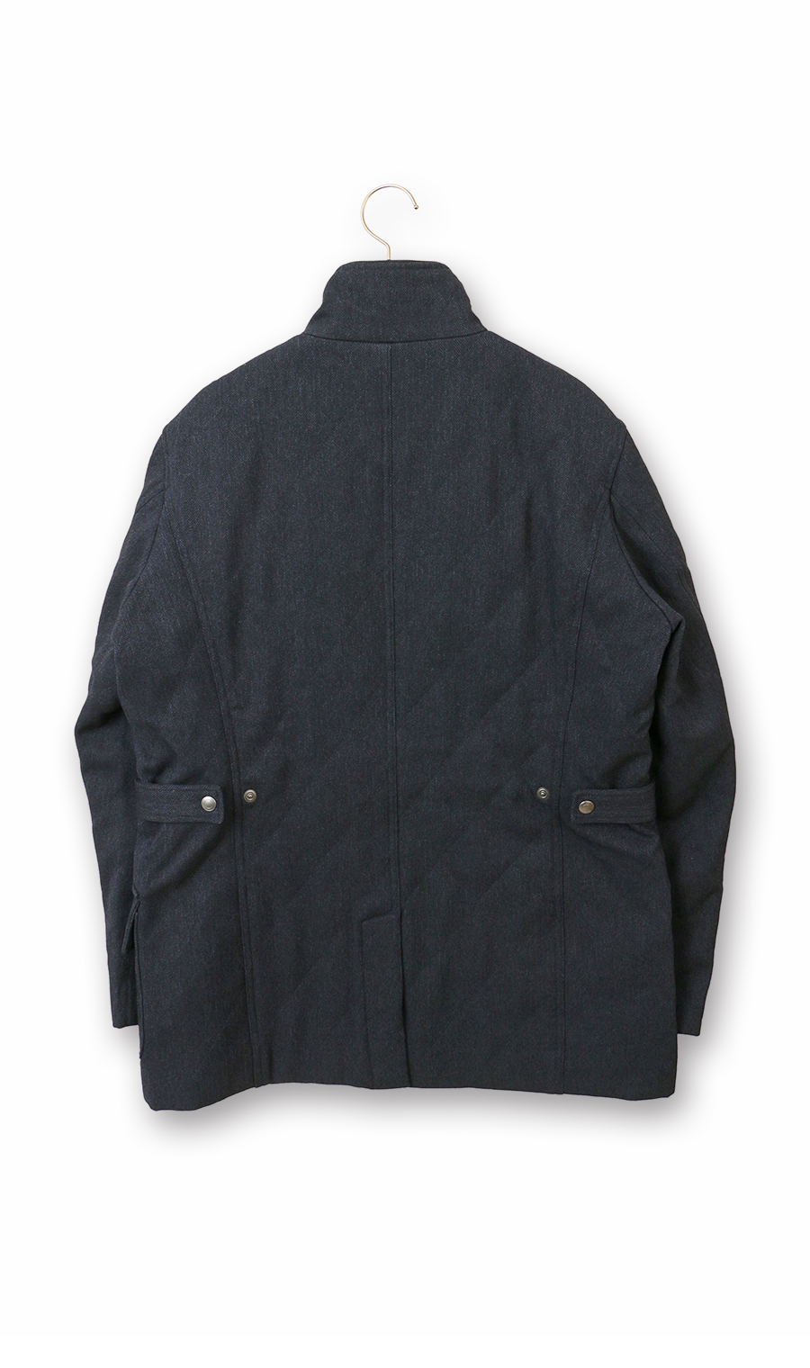 ショート丈スタンドカラーコート ネイビー M