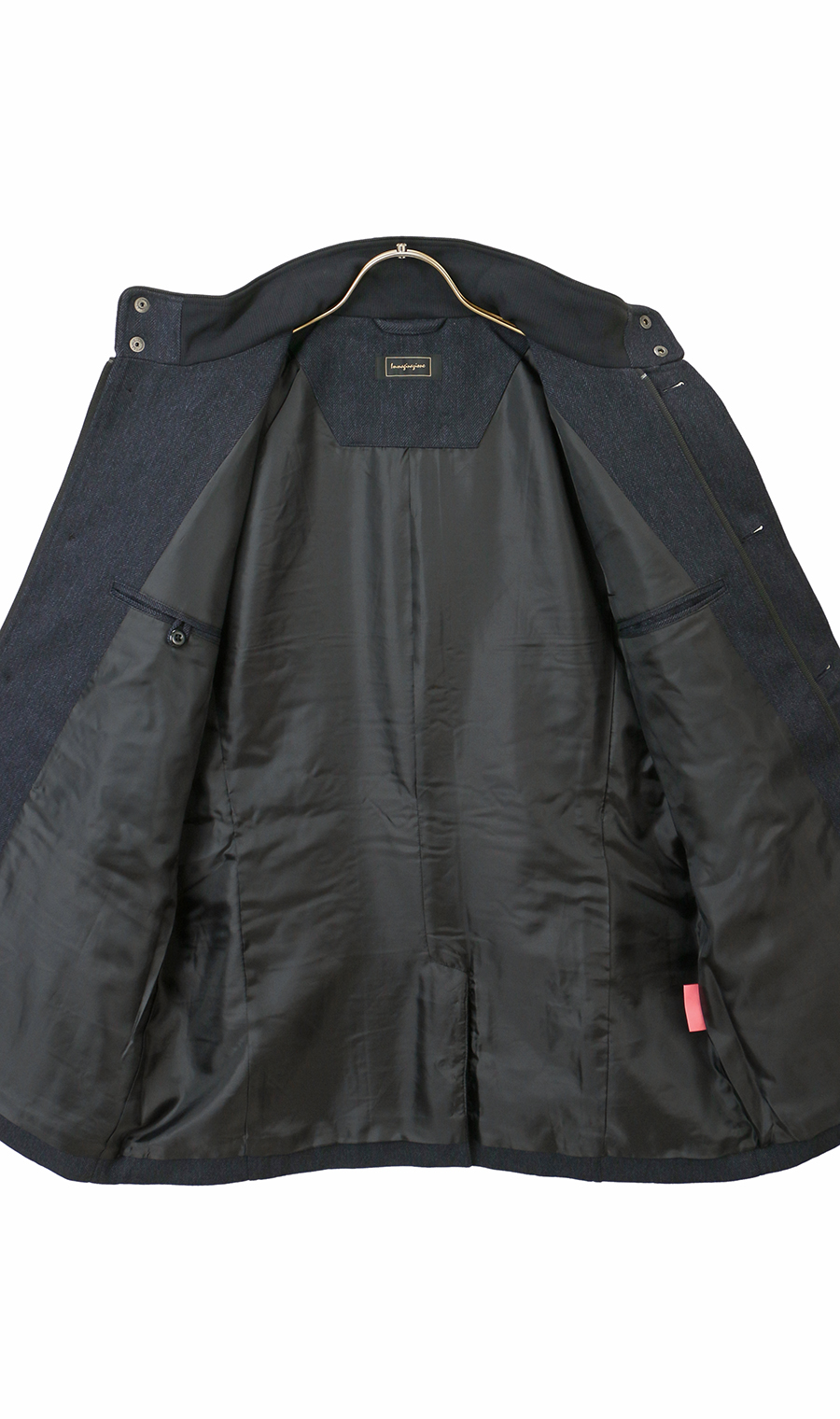 ショート丈スタンドカラーコート ネイビー M