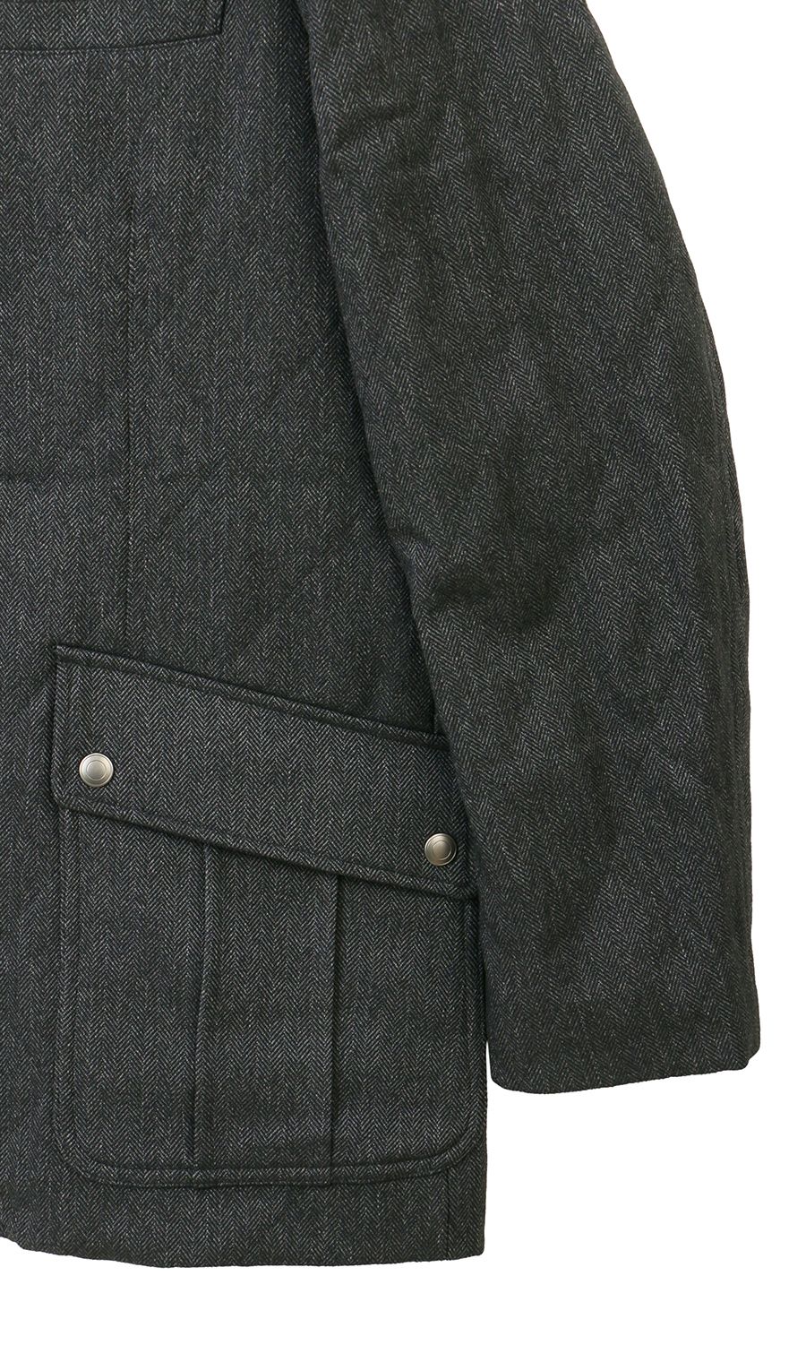 ショート丈スタンドカラーコート チャコール M