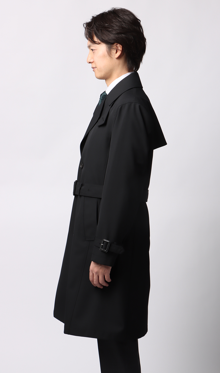ダブルトレンチコート ブラック S