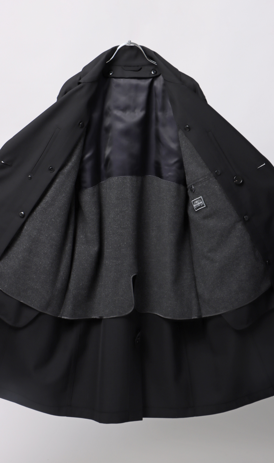 ダブルトレンチコート ブラック S