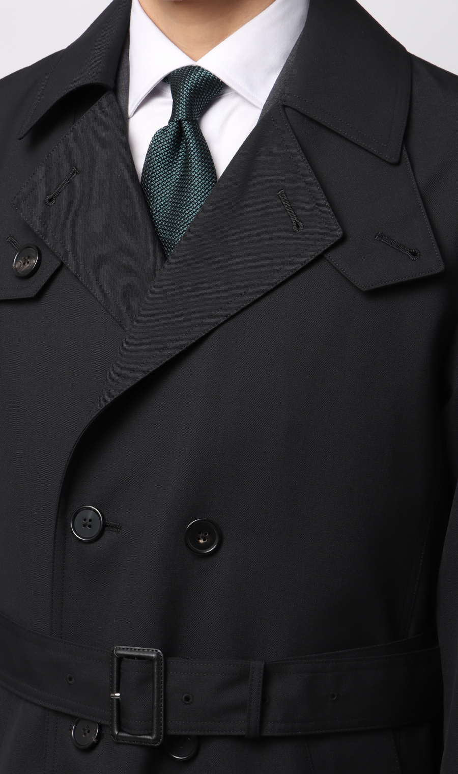 ダブルトレンチコート ブラック S