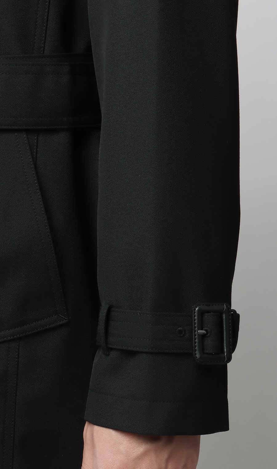 ダブルトレンチコート ブラック S