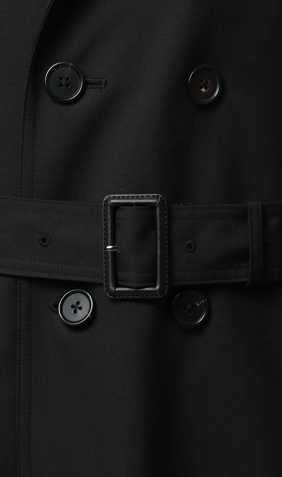 ダブルトレンチコート ブラック S