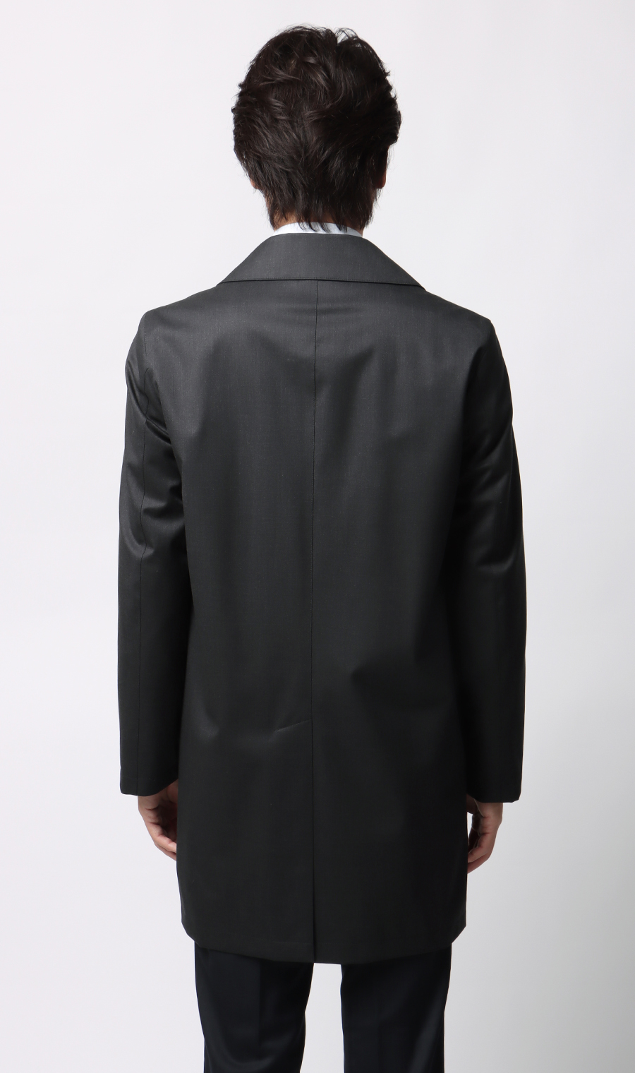 プレミアムステンカラーコート チャコール S