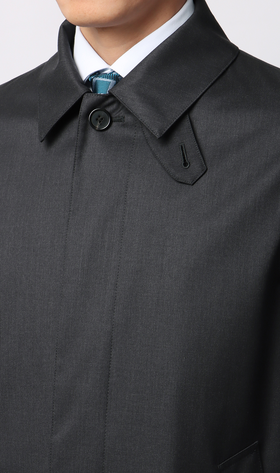 プレミアムステンカラーコート チャコール S