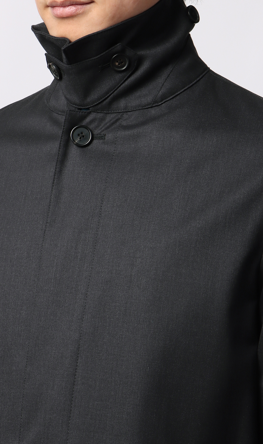 プレミアムステンカラーコート チャコール S