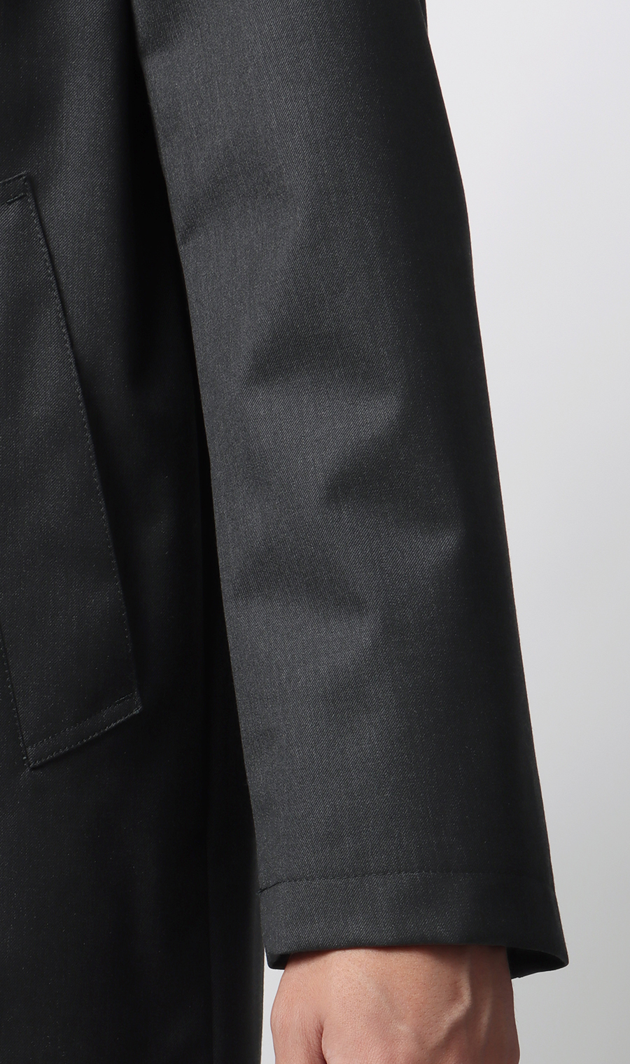 プレミアムステンカラーコート チャコール S