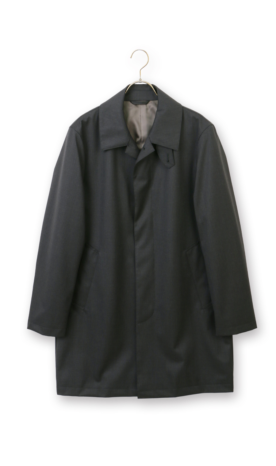 プレミアムステンカラーコート チャコール S