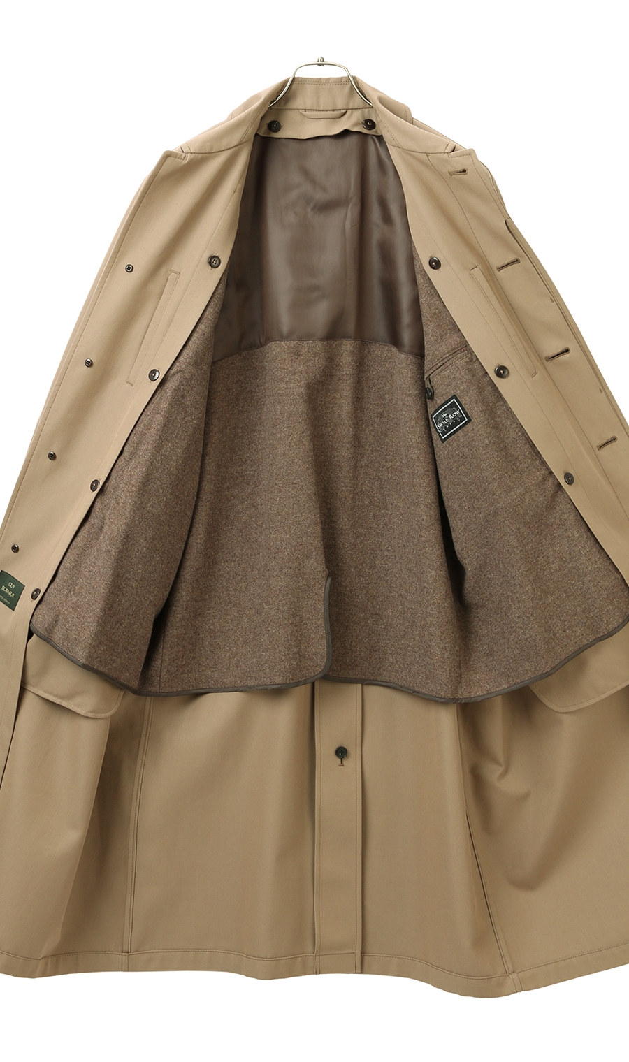 プレミアムステンカラーロングコート《DORMEUIL》 ベージュ L