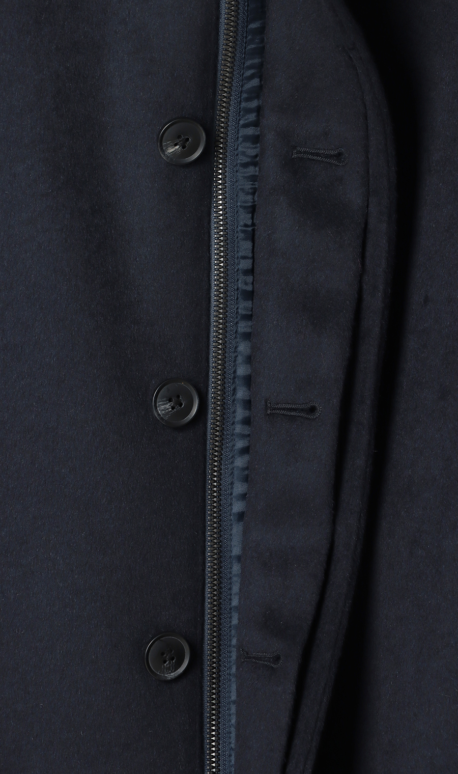 スタンドカラーコート ネイビー S