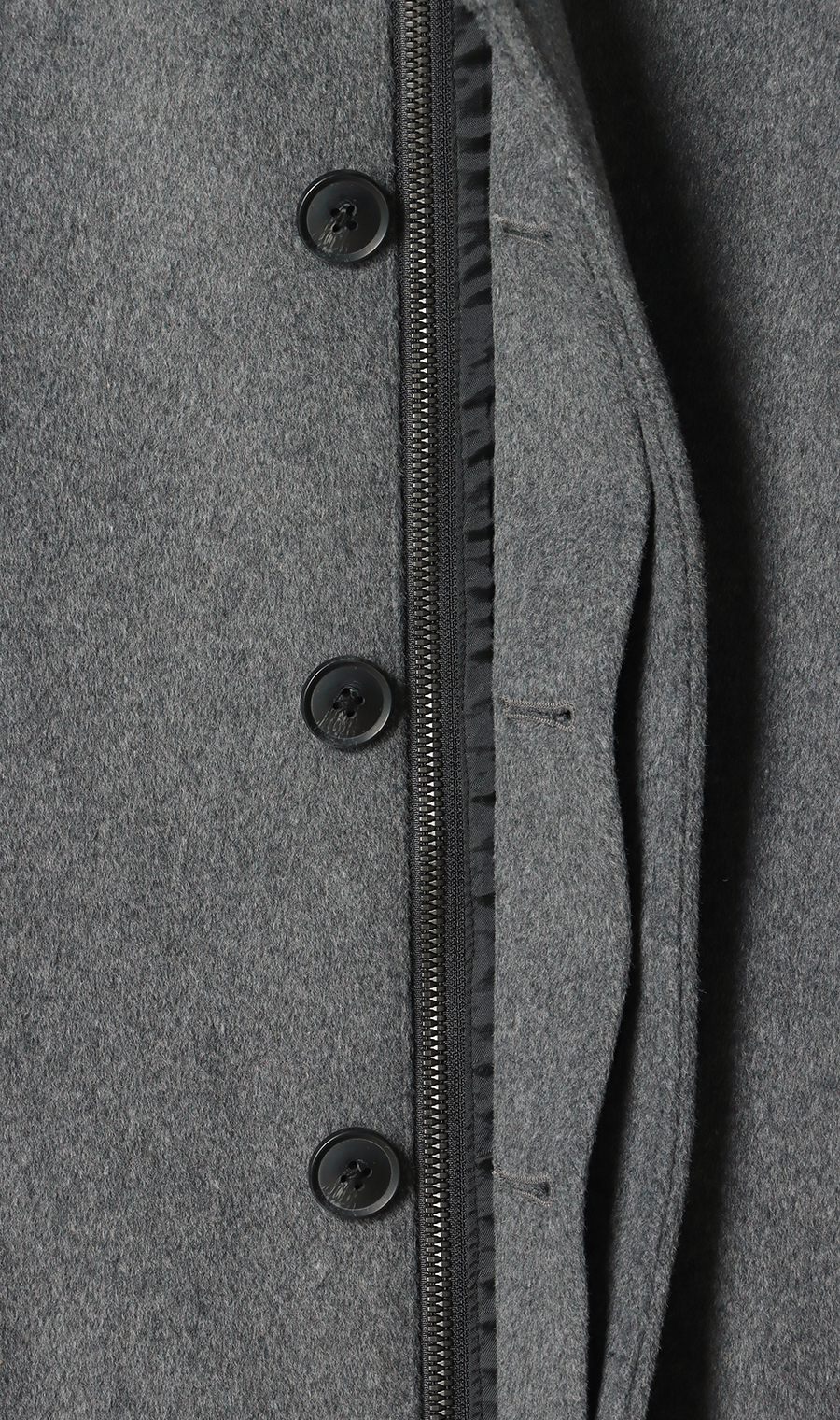 スタンドカラーコート グレー S