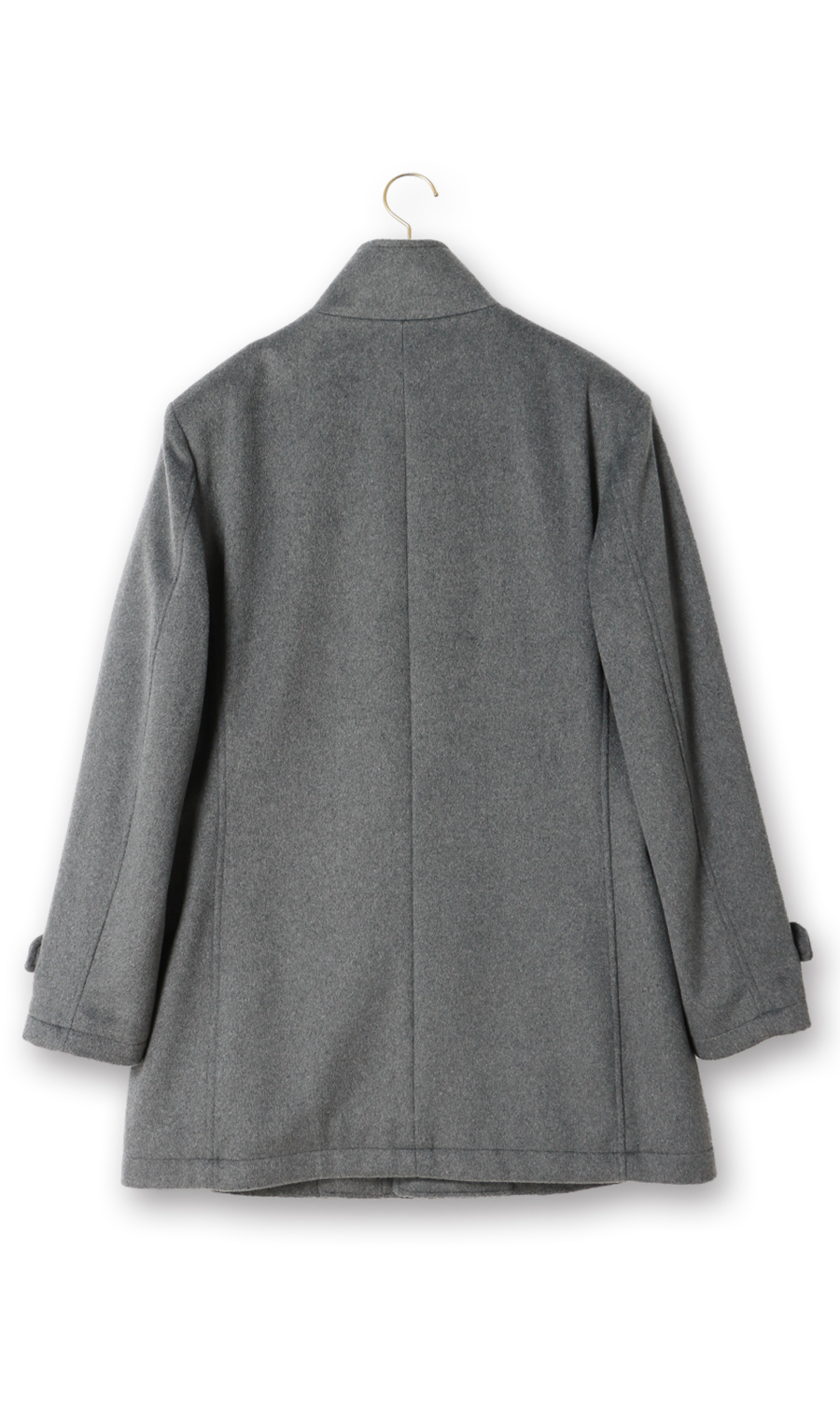 スタンドカラーコート グレー S