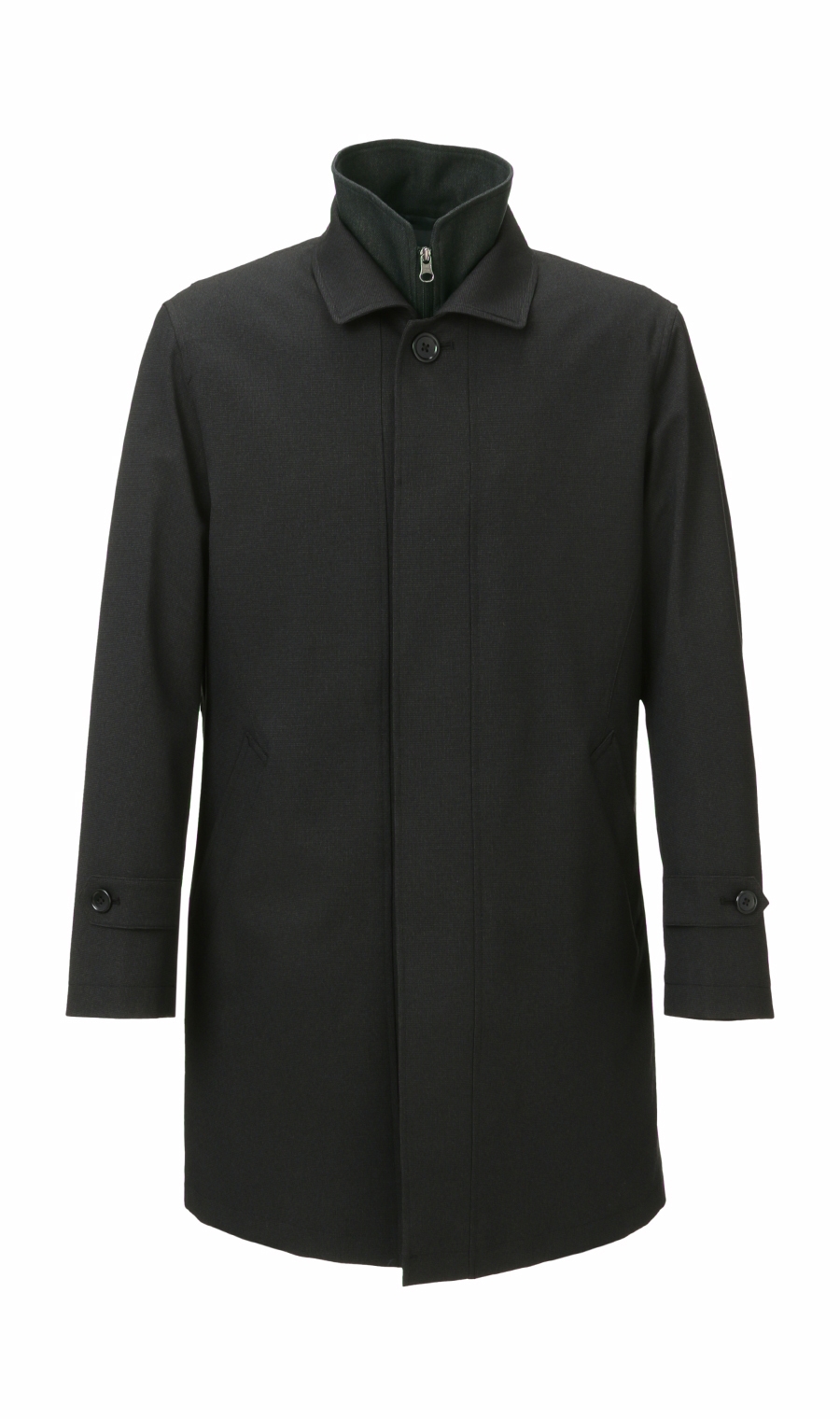 スタンドカラースタンダードコート《合繊》《キングサイズ》 ブラック 体型:E体(大きいサイズ),号数（身長）:6号(175cm)