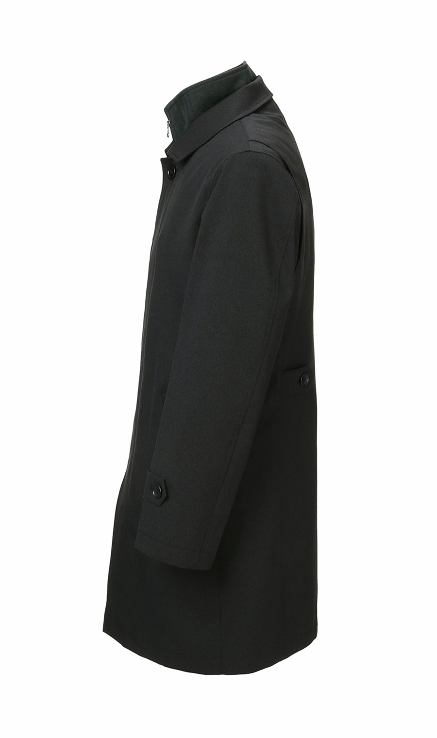 スタンドカラースタンダードコート《合繊》《キングサイズ》 ブラック 体型:E体(大きいサイズ),号数（身長）:6号(175cm)