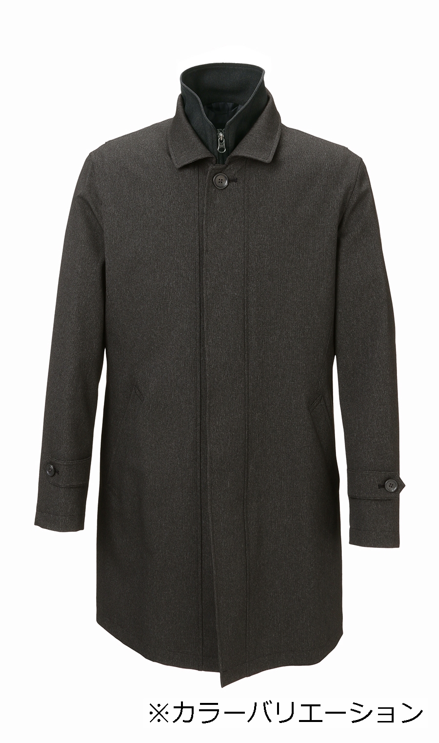スタンドカラースタンダードコート《合繊》《キングサイズ》 ブラック 体型:E体(大きいサイズ),号数（身長）:6号(175cm)