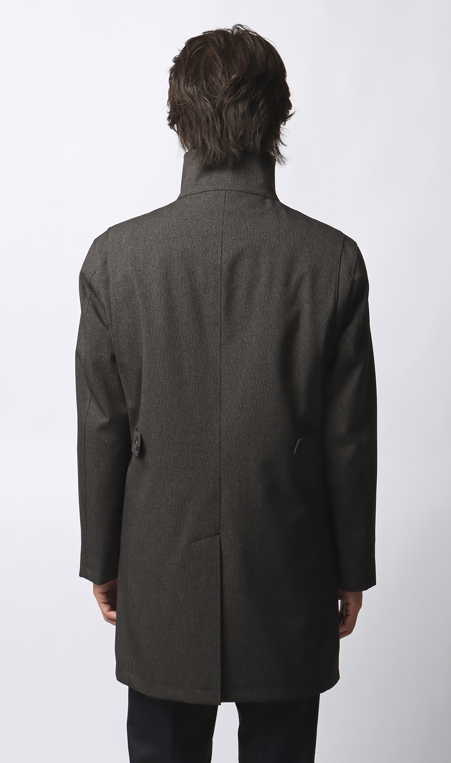 スタンドカラースタンダードコート チャコール S