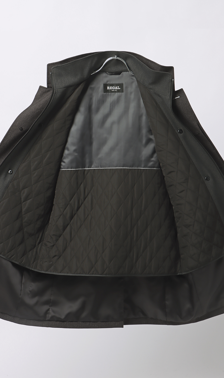 スタンドカラースタンダードコート チャコール S