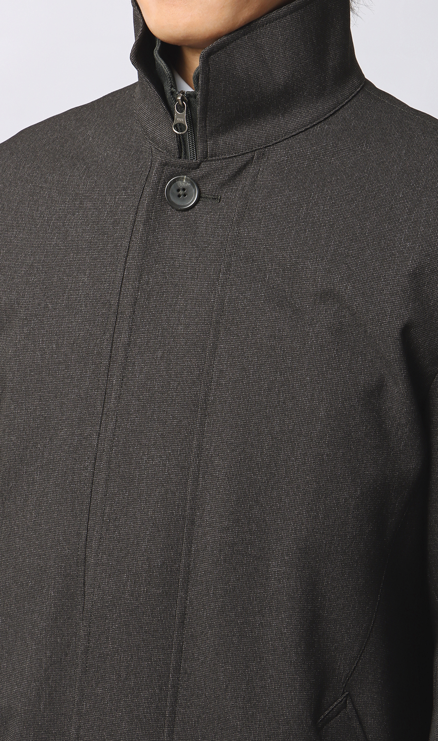 スタンドカラースタンダードコート チャコール S