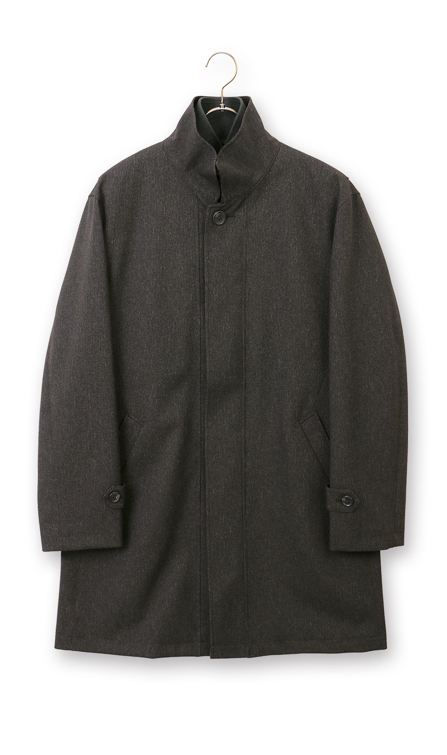 スタンドカラースタンダードコート チャコール S