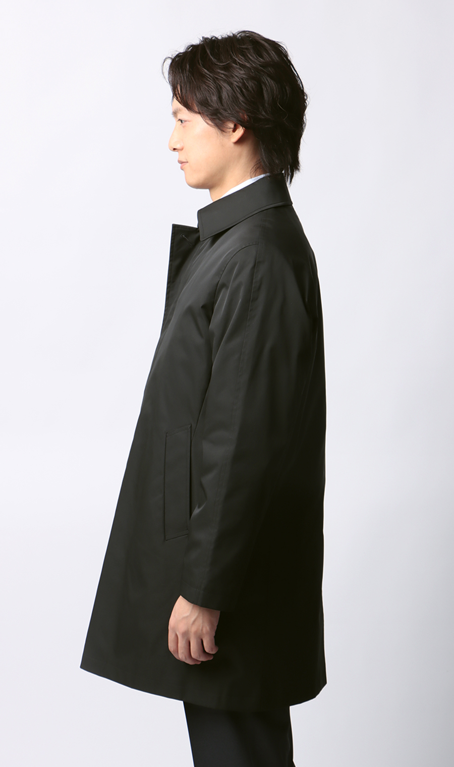 ステンカラースタンダードコート【ダントツ撥水】 ブラック S