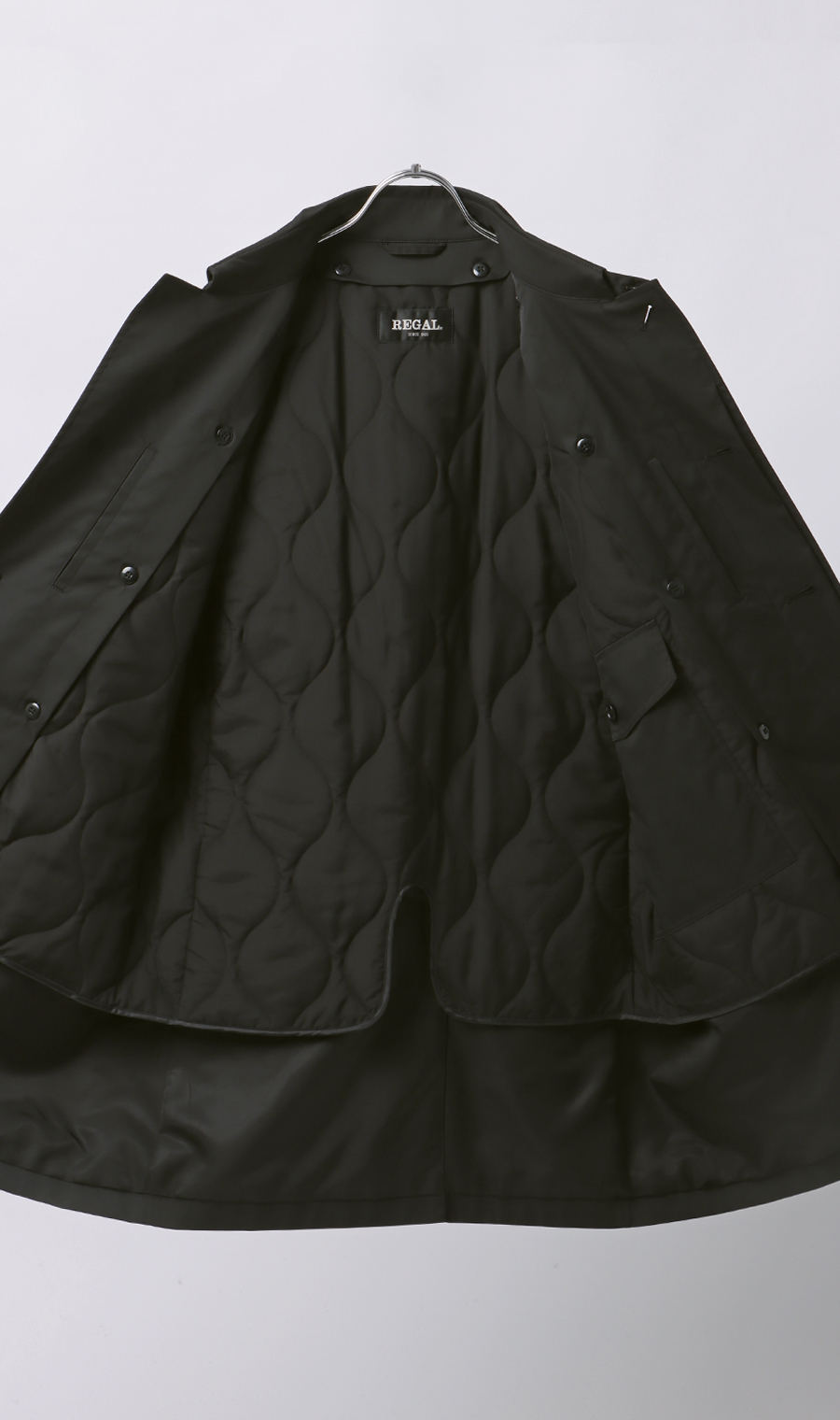 ステンカラースタンダードコート【ダントツ撥水】 ブラック S