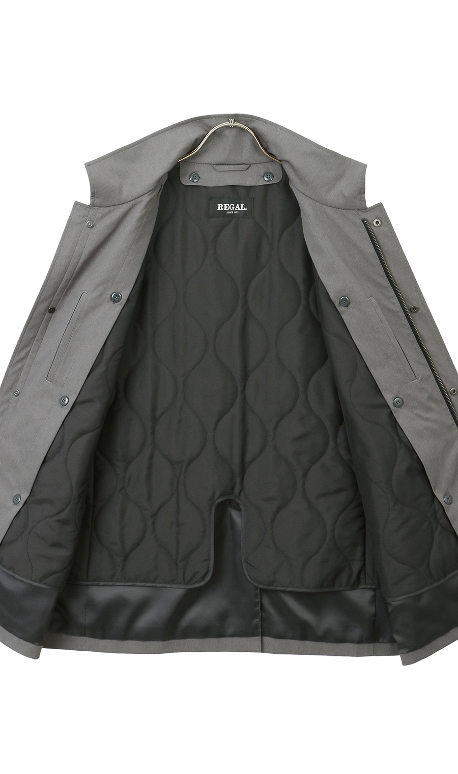 ショート丈スタンドカラーコート【キング】 グレー M