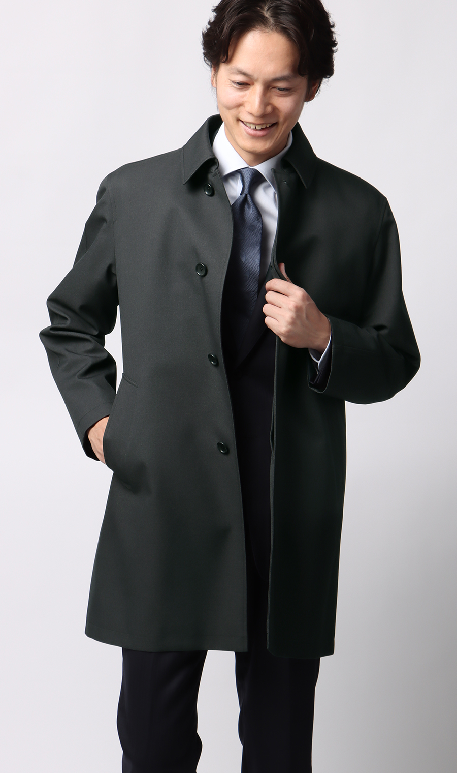 ステンカラースタンダードコート【撥水】 チャコール M