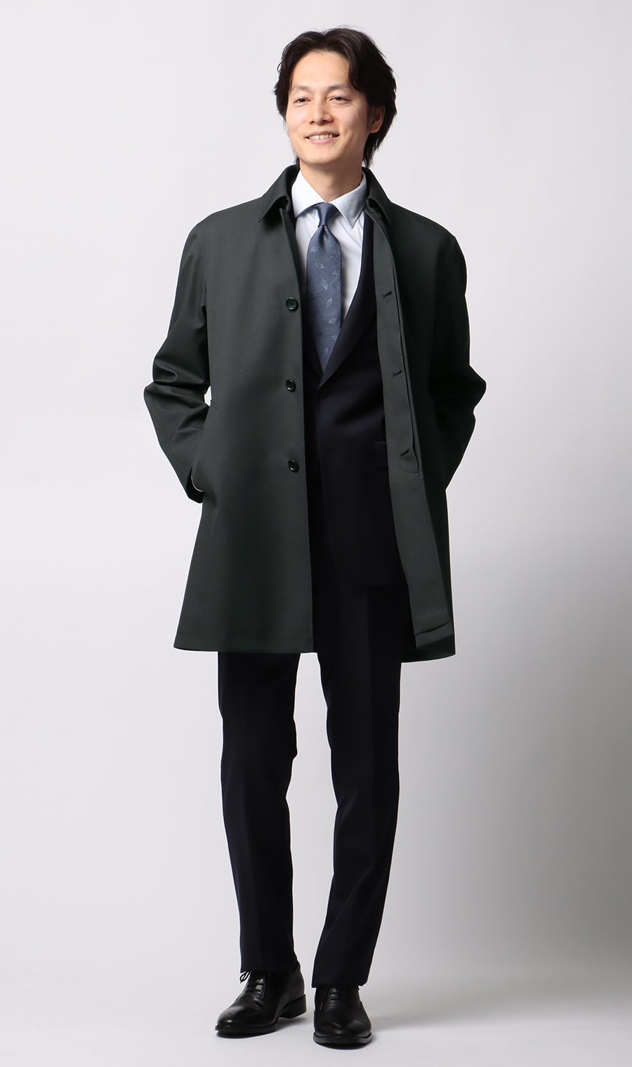 ステンカラースタンダードコート【撥水】 チャコール M