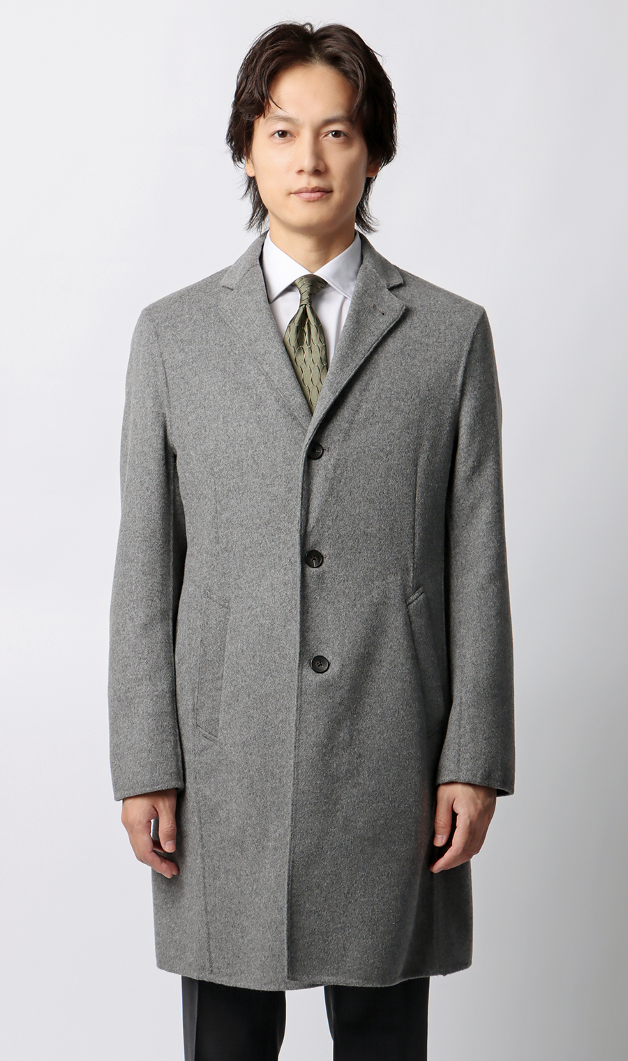 バルンケットコート【カシミヤ混】【ダブルフェイス】 グレー S