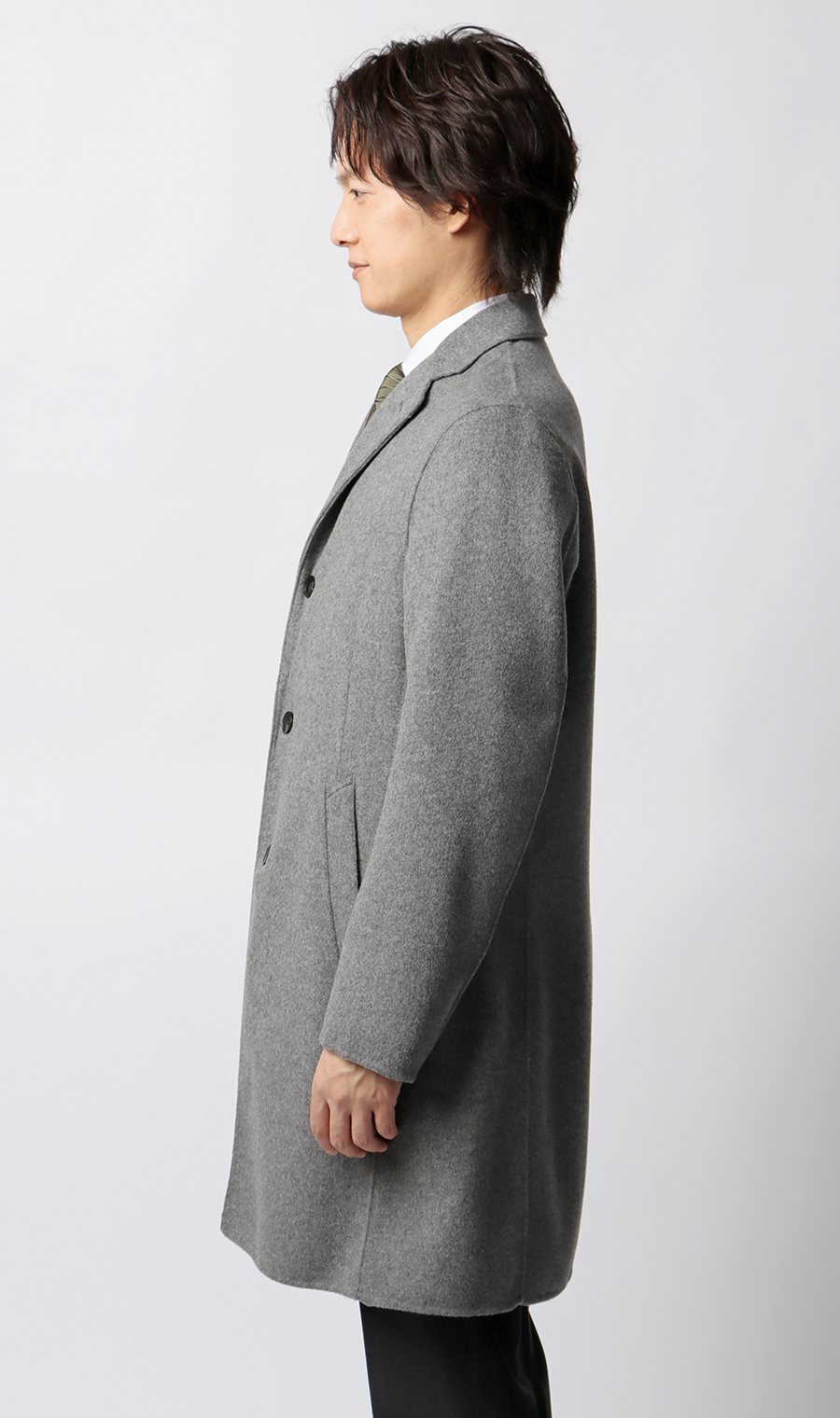 バルンケットコート【カシミヤ混】【ダブルフェイス】 グレー S