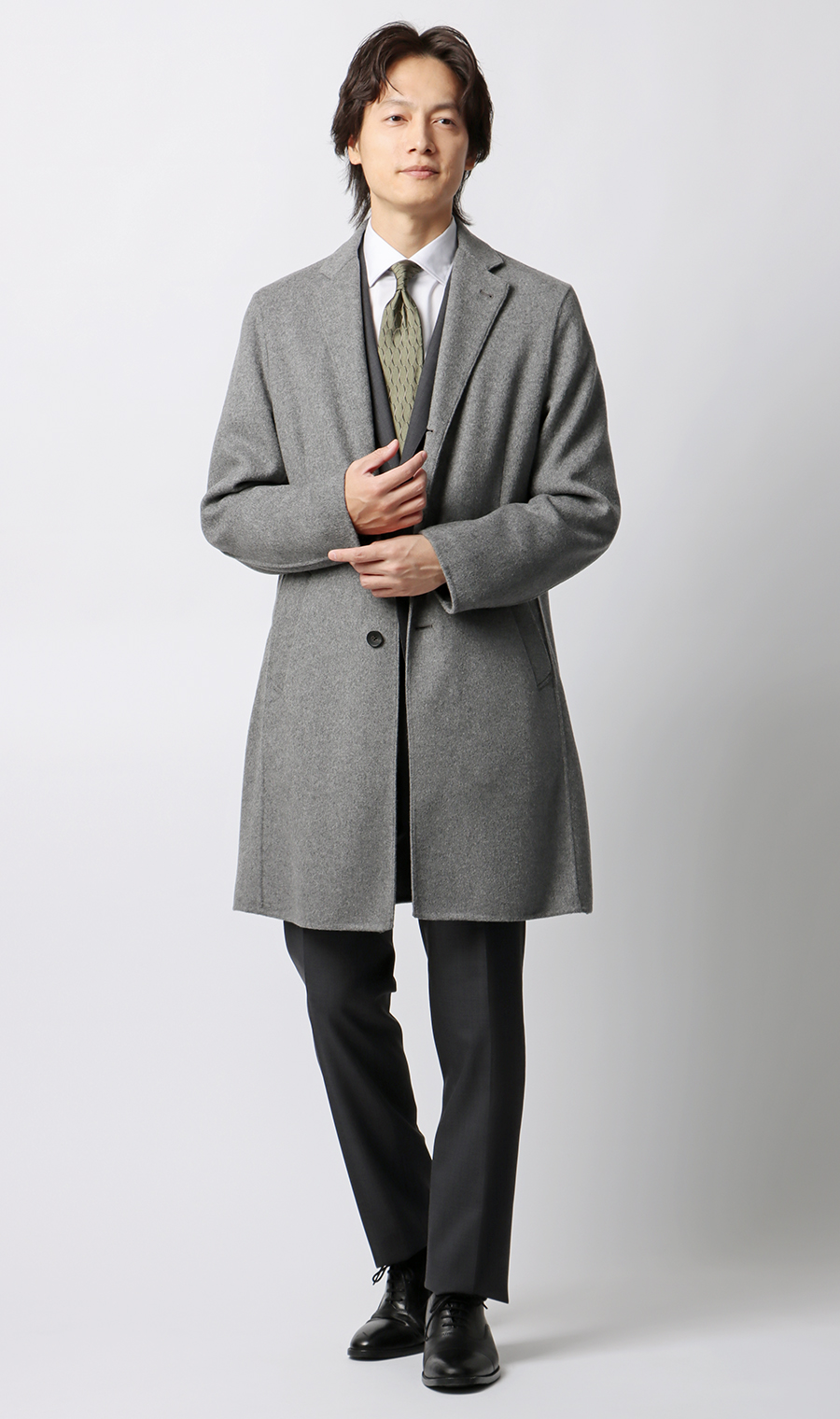 バルンケットコート【カシミヤ混】【ダブルフェイス】 グレー S