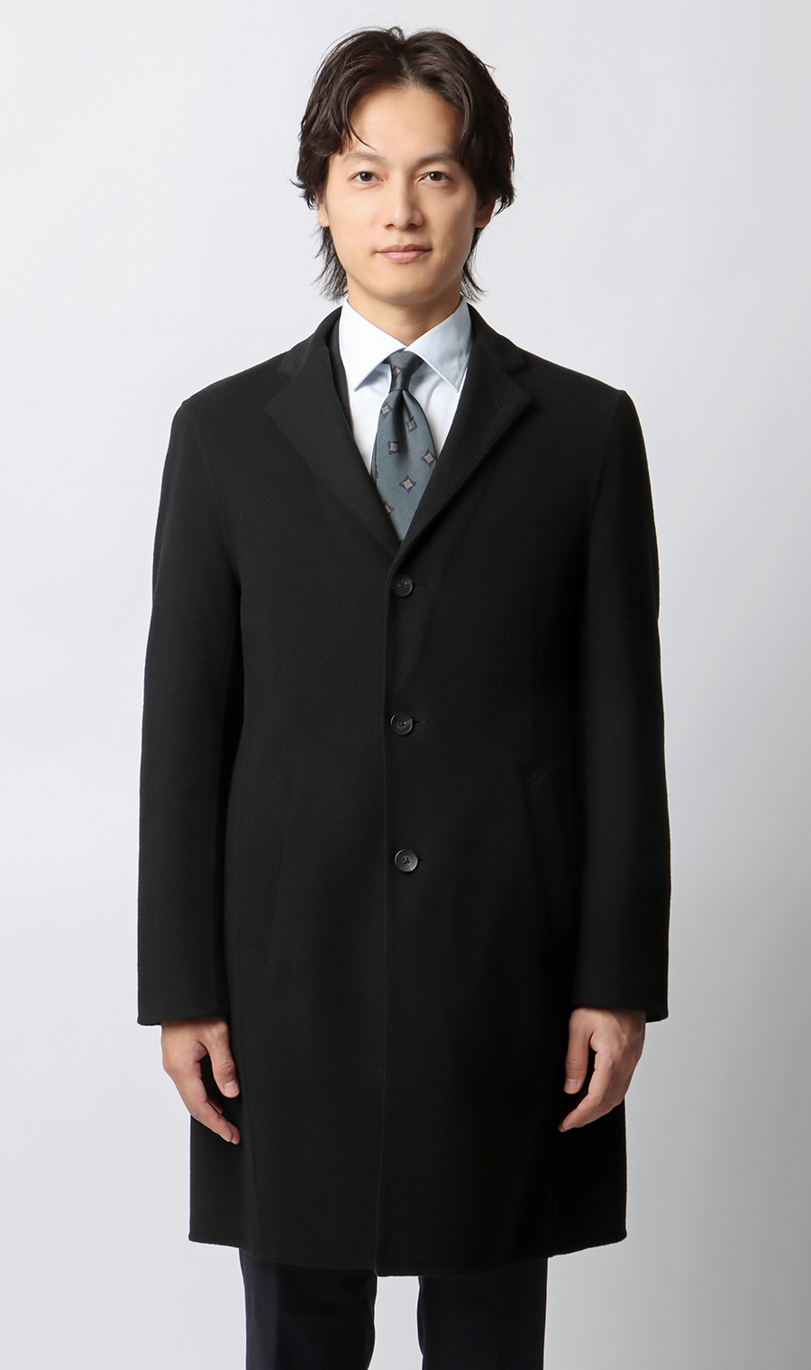 バルンケットコート【カシミヤ混】【ダブルフェイス】 ブラック S