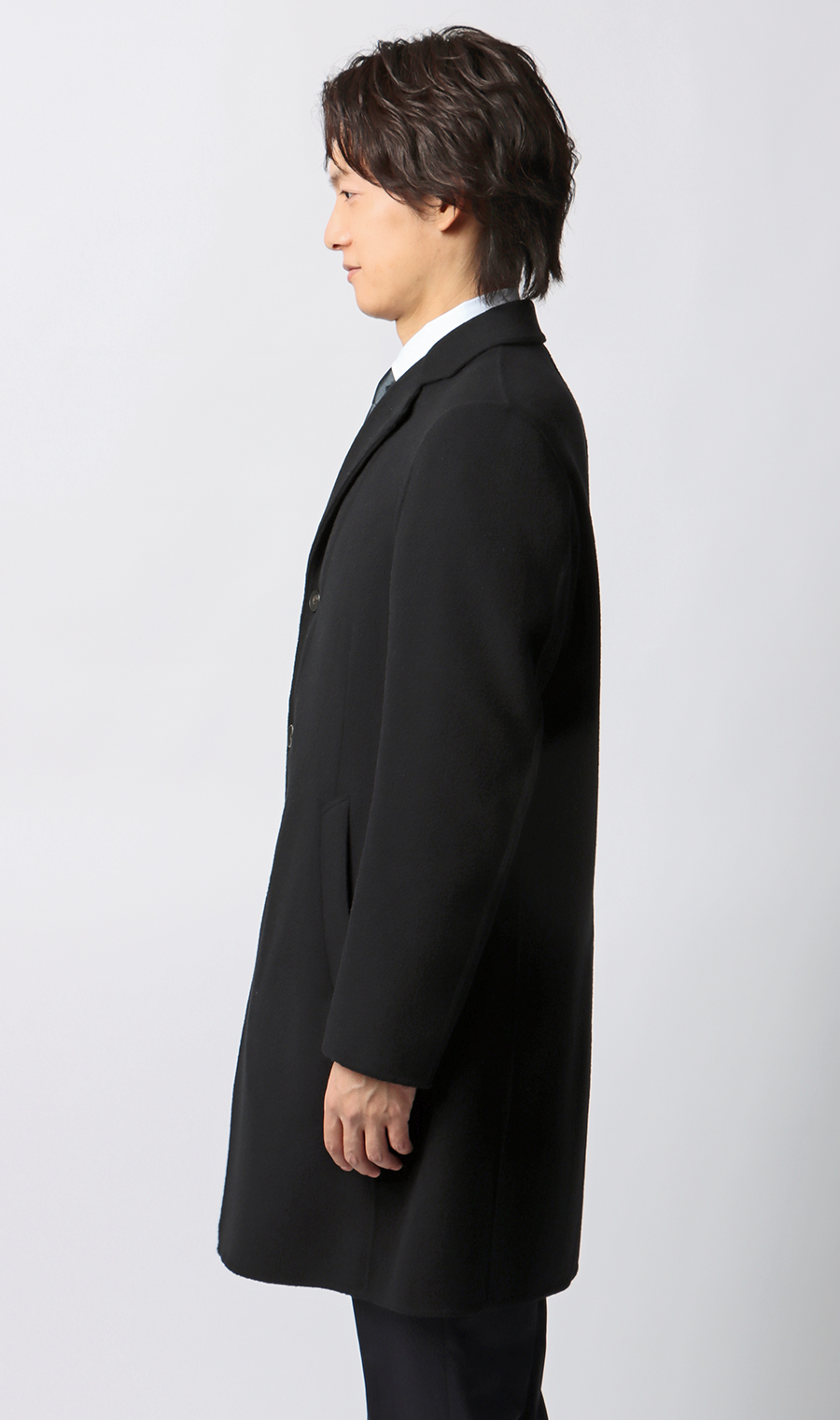 バルンケットコート【カシミヤ混】【ダブルフェイス】 ブラック S