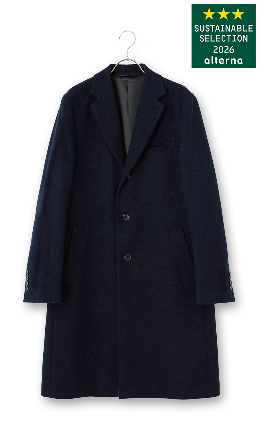 シングルチェスターコート【OZMY】【WEAR SHiFT】 ネイビー S